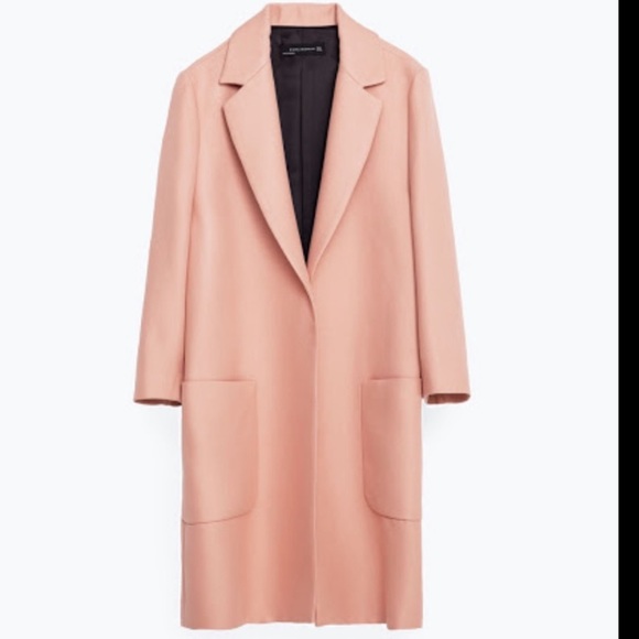 Zara Jackets & Blazers - Zara Blush Pink Straight Pocket Coat Jacket